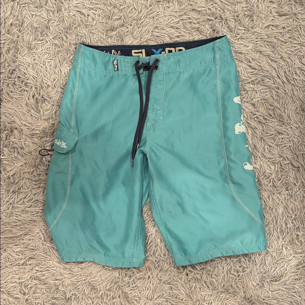 Salt Life Aqua and Navy Board Shorts